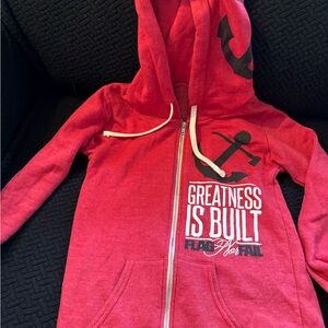 Flag Nor Fail Red Hoodie with Anchor Design
